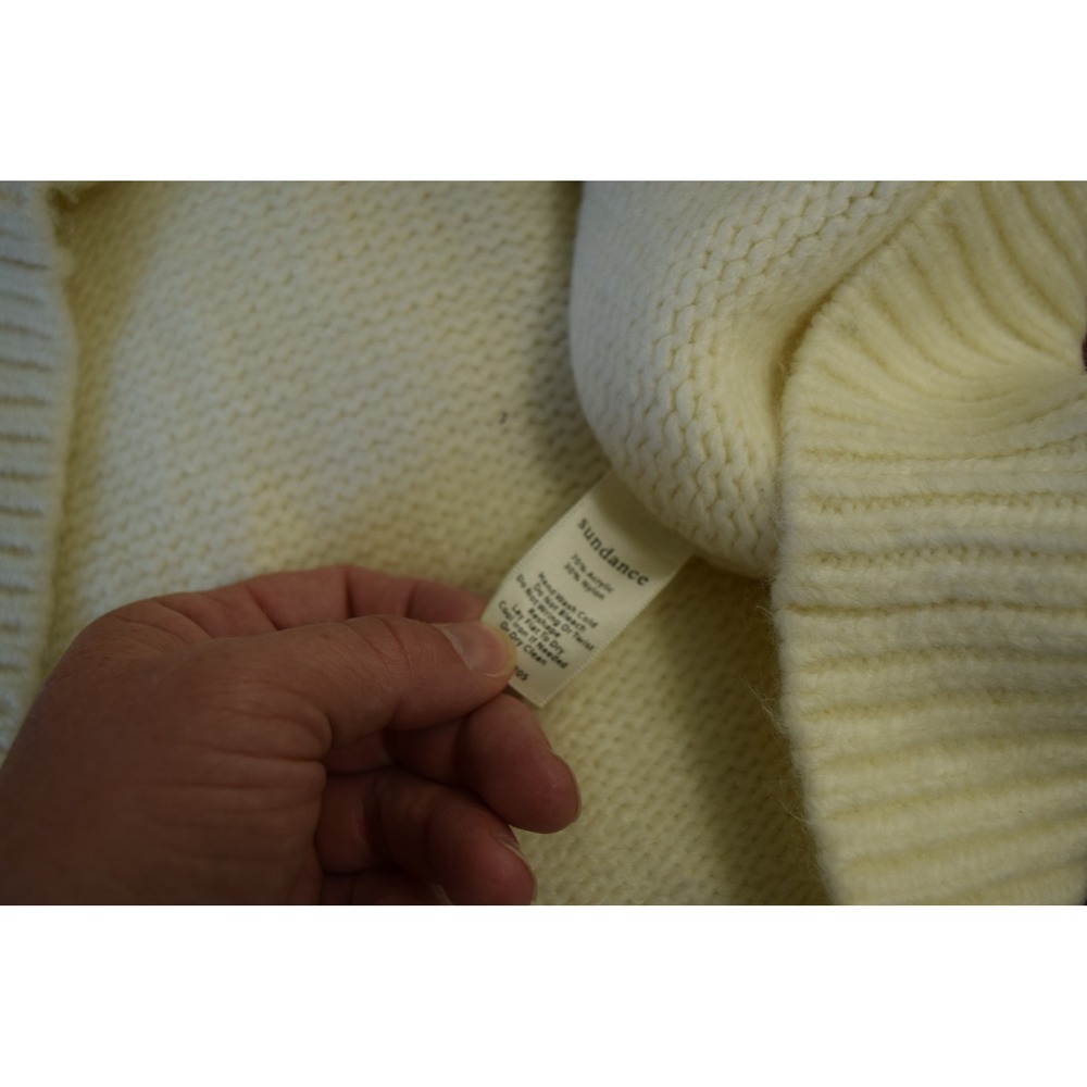 Sundance Heart Sweater XXL Cream Black Graphic Knit Pullover Womens - Picture 5 of 5